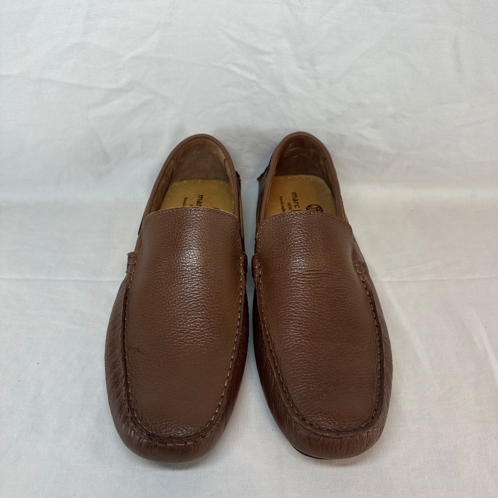 Marc Joseph New York Shoes Mens Size 9.5 Cognac Leather Loafers Slip On Driver
